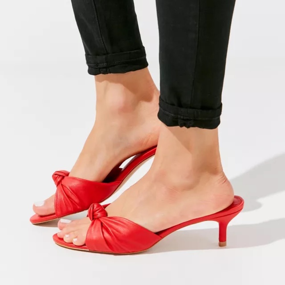 Urban Outfitters Red Knotted Kitten Heel Size 10